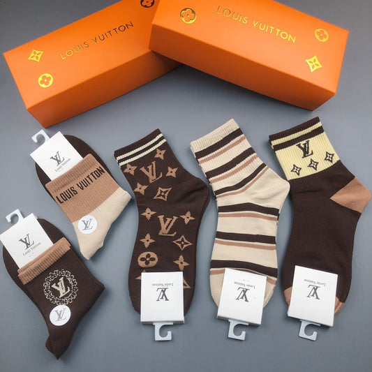 Louis Vuitton Cotton Crew Socks - 5-Pair Pack