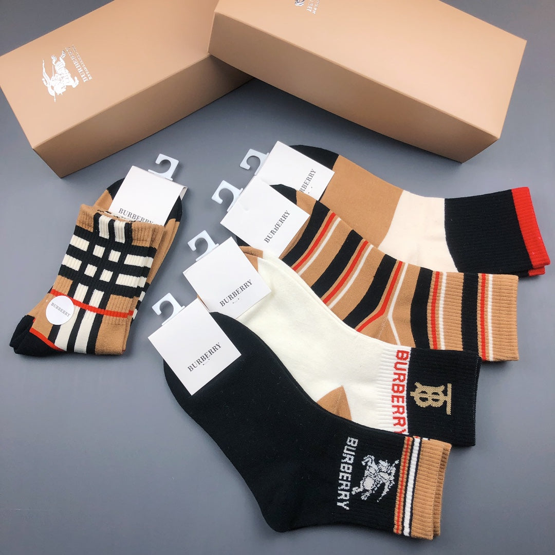 Burberry Cotton Crew Socks - 5-Pair Pack