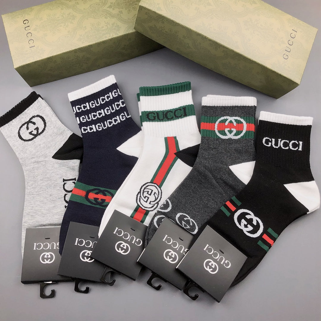Gucci Cotton Crew Socks - 5-Pair Pack