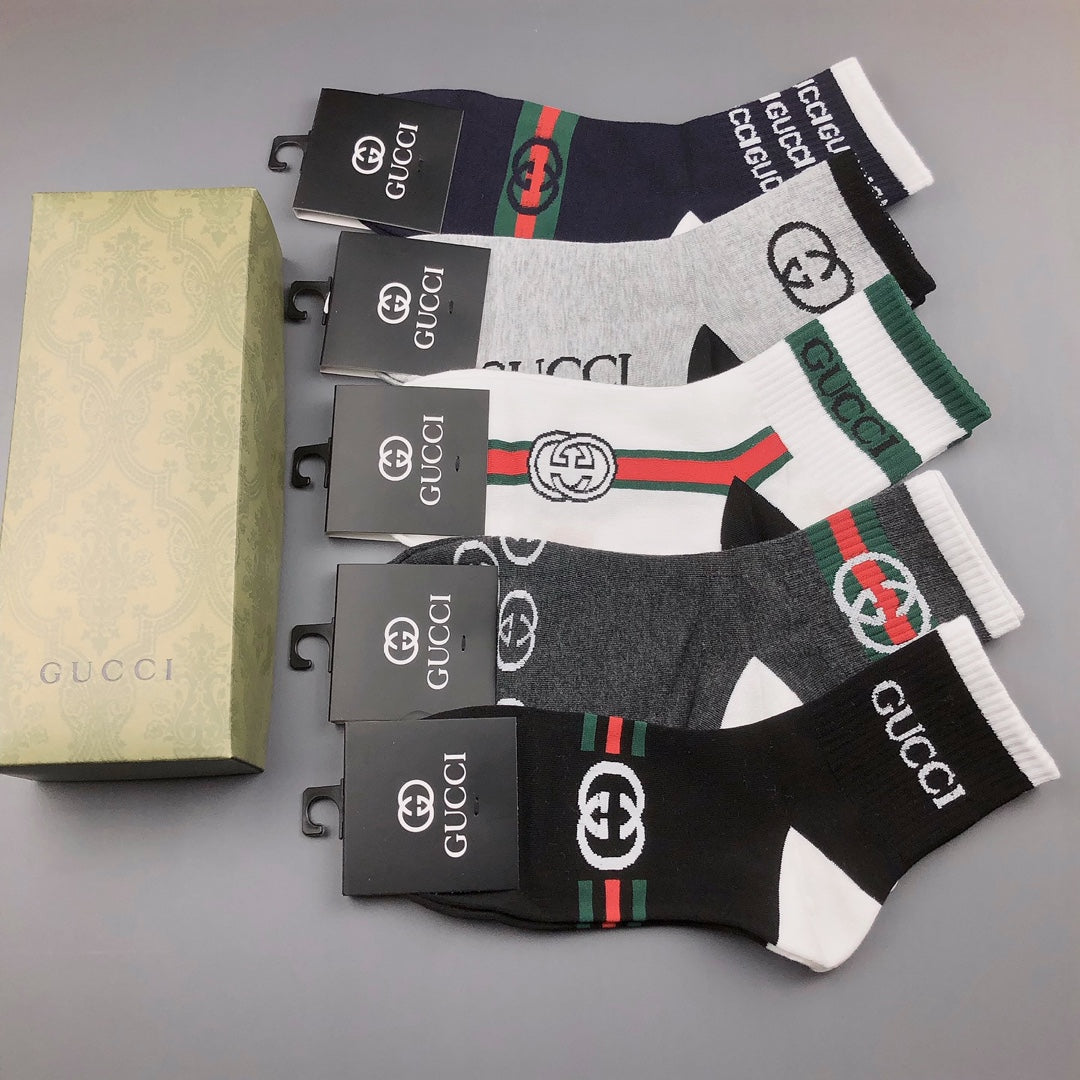 Gucci Cotton Crew Socks - 5-Pair Pack