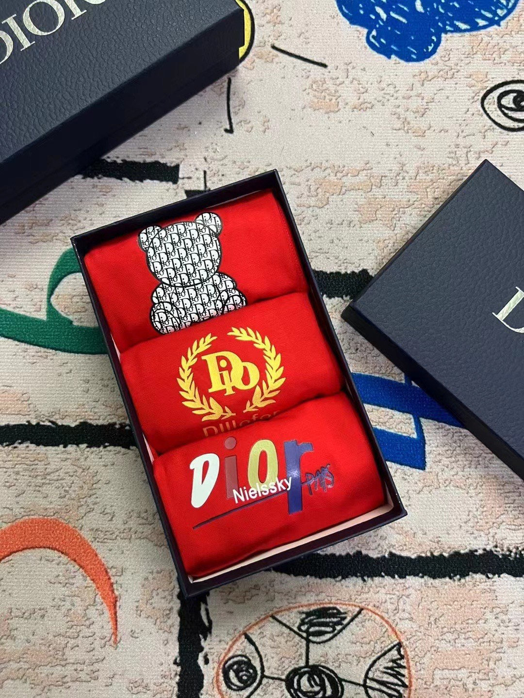 Dior Red Crest Boxer Briefs 3-Piece Box Collection Essentials