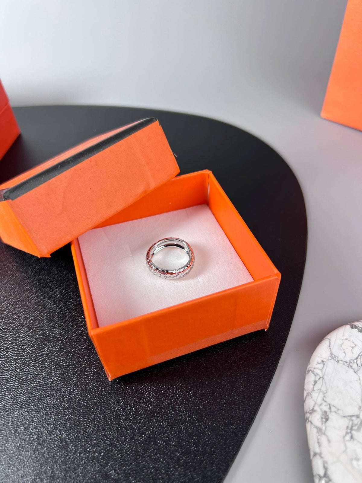 Martin Graham ring in polished metal-tone – close-up detail