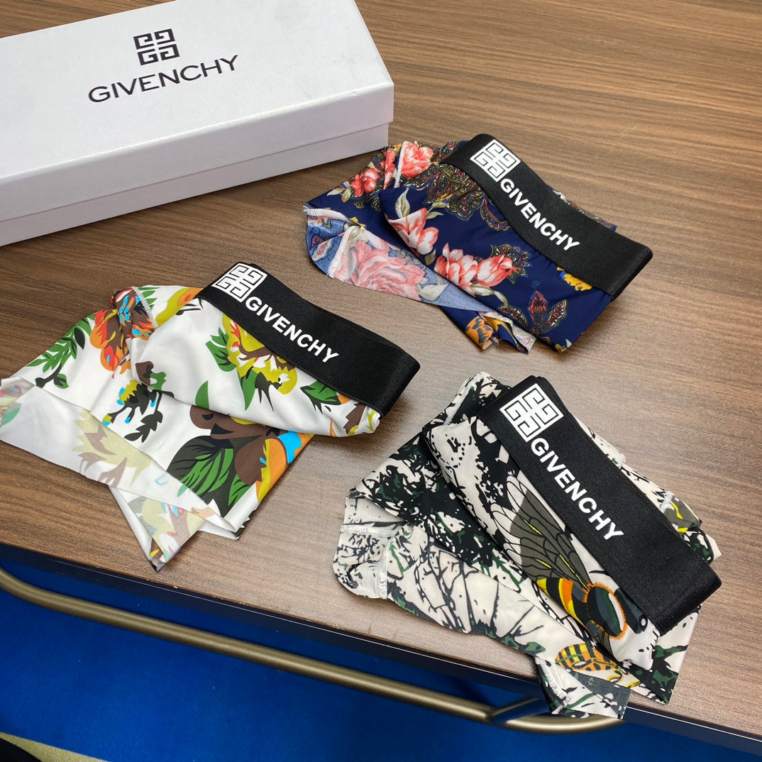 Givenchy Bold Logo Waistbands Men's Boxer Briefs - 3-Piece Box