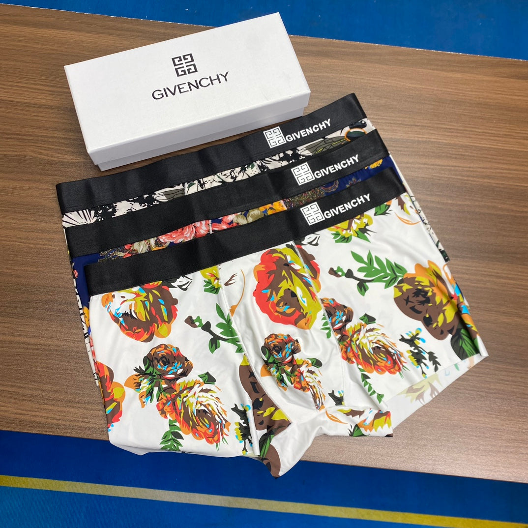 Givenchy Bold Logo Waistbands Men's Boxer Briefs - 3-Piece Box