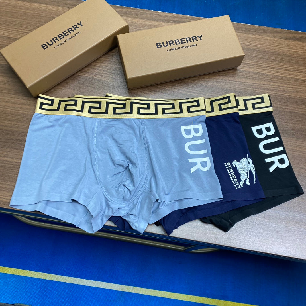 Burberry Bold Lettering Men's Trunk Underwear - 3-Piece Box