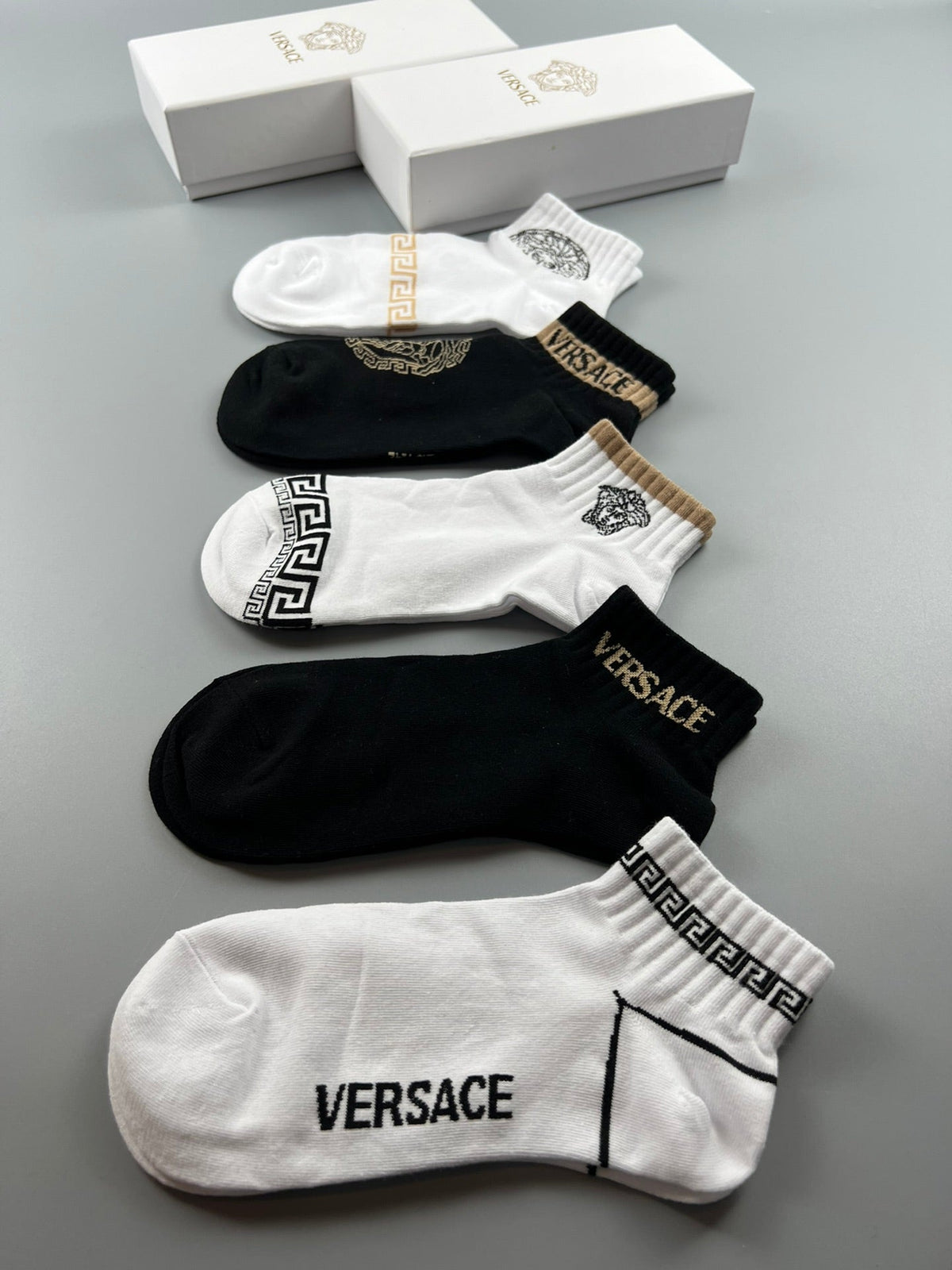 Versace Cotton Crew Socks - 5-Pair Pack