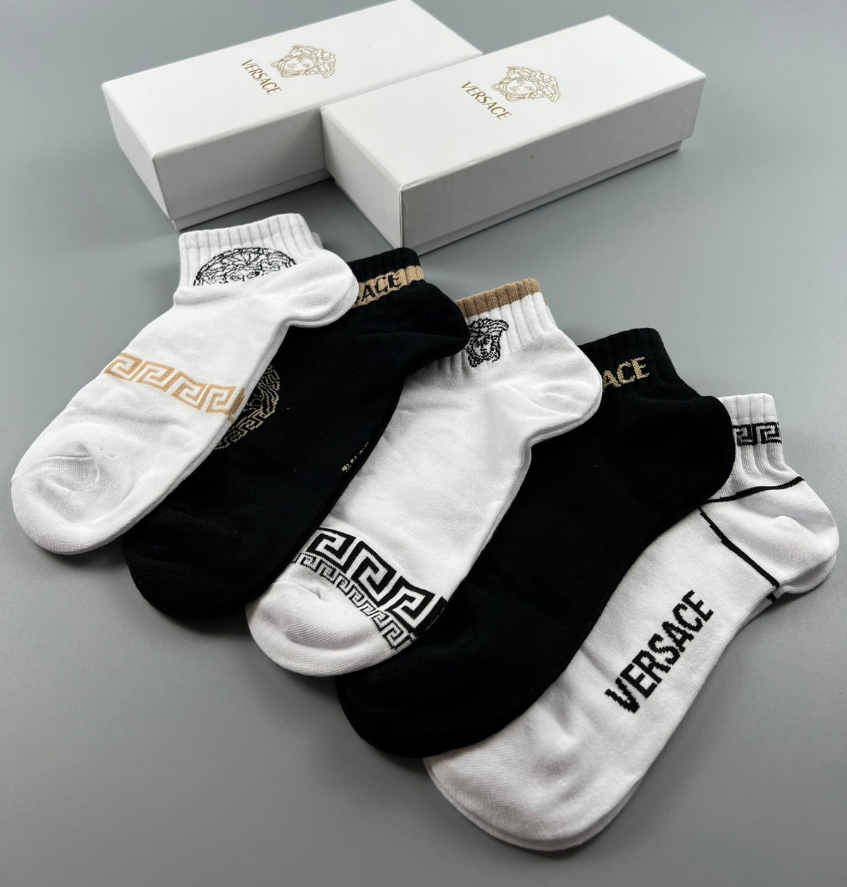 Versace Cotton Crew Socks - 5-Pair Pack