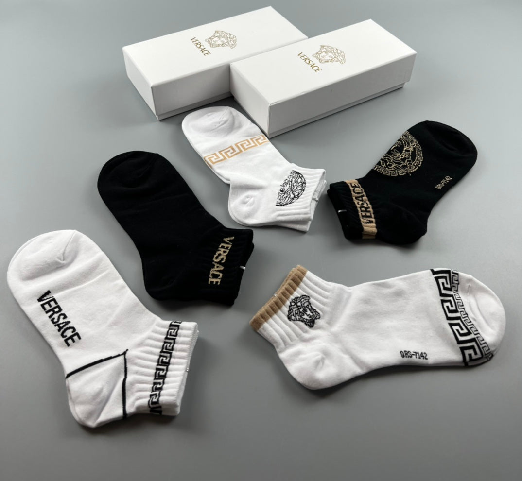 Versace Cotton Crew Socks - 5-Pair Pack
