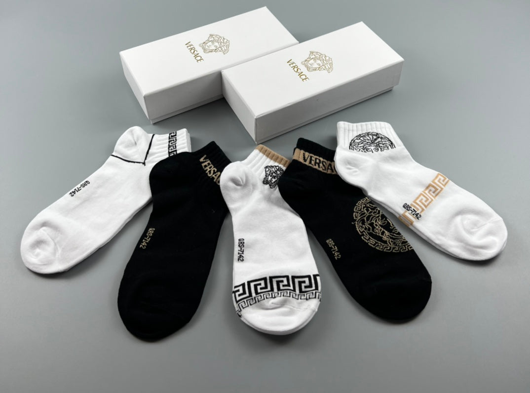 Versace Cotton Crew Socks - 5-Pair Pack