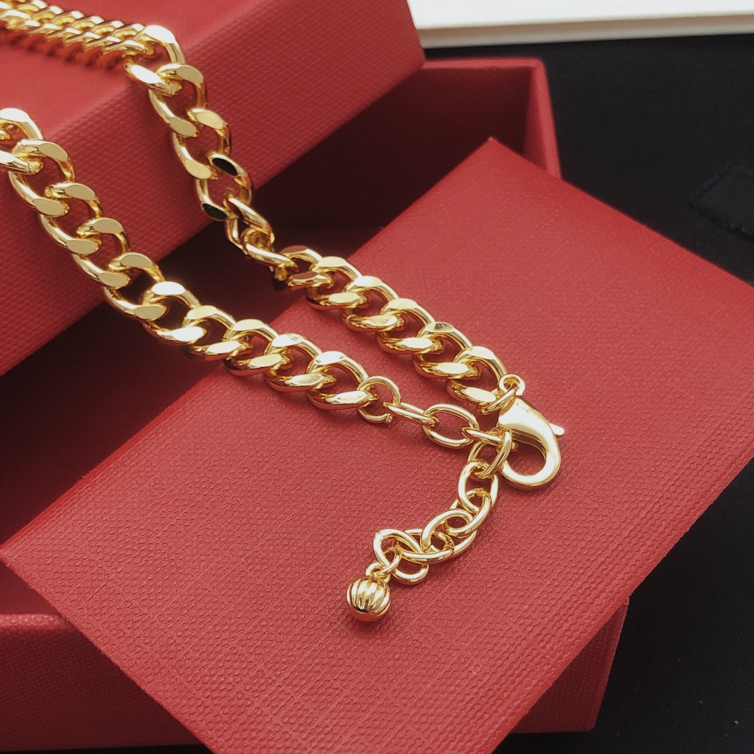 Martin Graham pendant necklace in polished metal-tone – front product view
