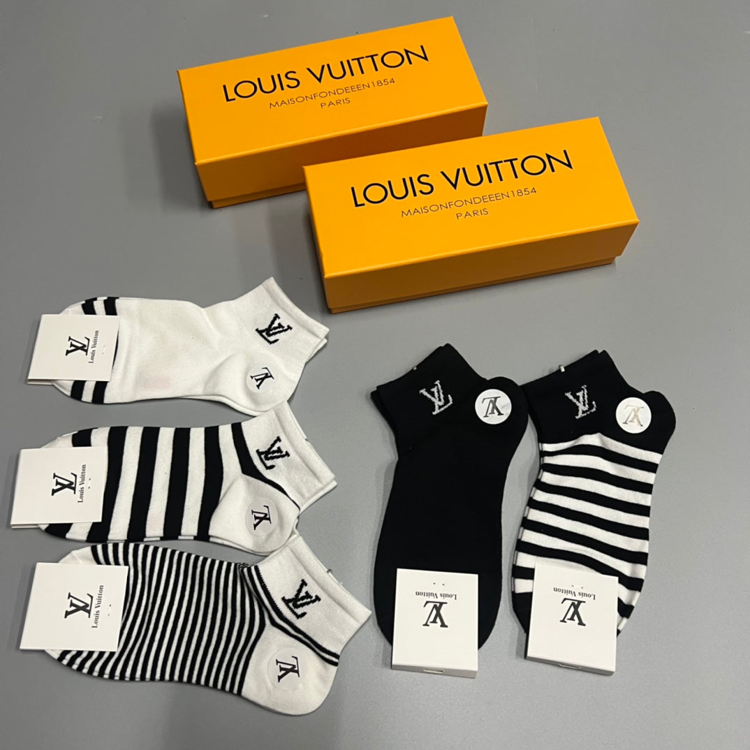 Louis Vuitton Small Initial Details Ankle Socks - 5-Pair Set