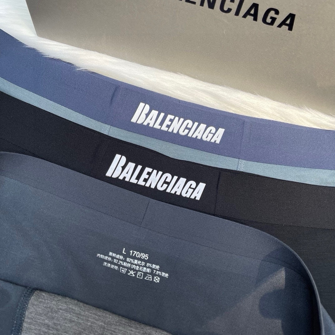 Balenciaga Clean Wordmark Waistbands Men's Boxer Briefs - 3-Piece Box