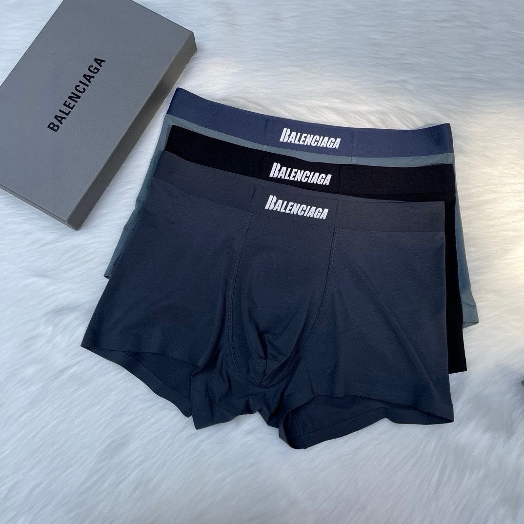 Balenciaga Visible Branded Waistband Or Emblem Details Men's Boxer Briefs - 3-Piece Box