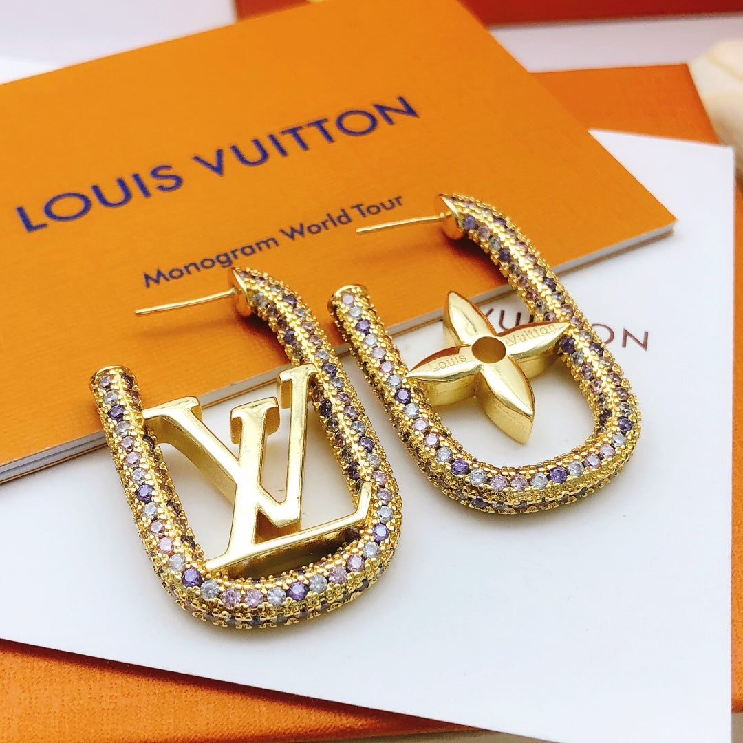 Martin Graham stud earrings in polished metal-tone – front product view
