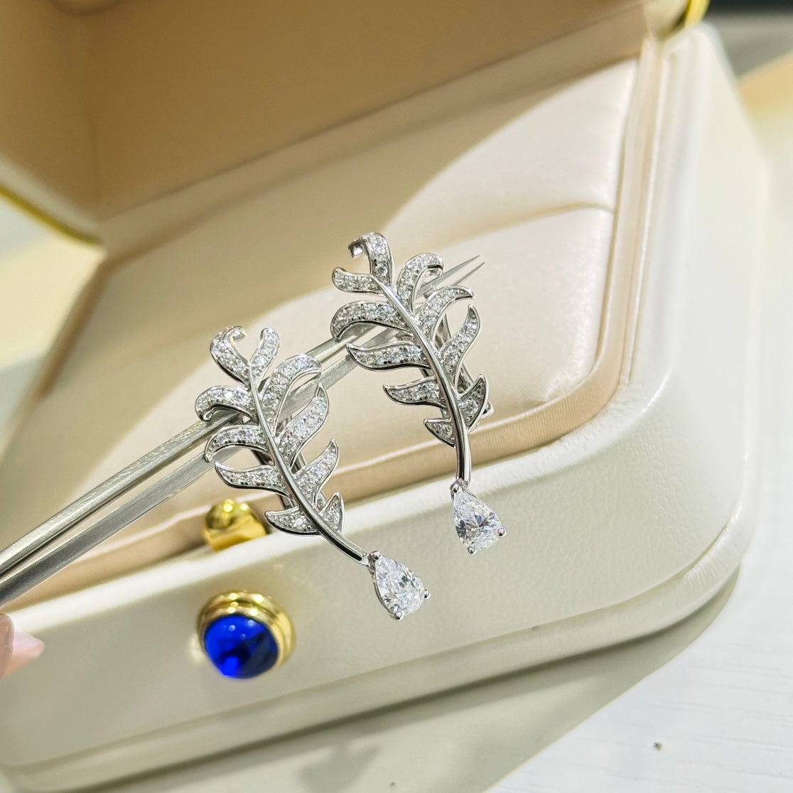 Martin Graham earrings in polished metal-tone – detail view