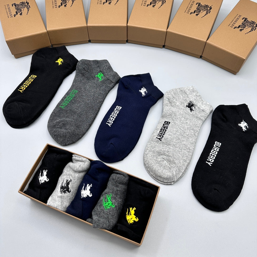 Burberry Small Horse Details Ankle Socks - 5-Pair Set