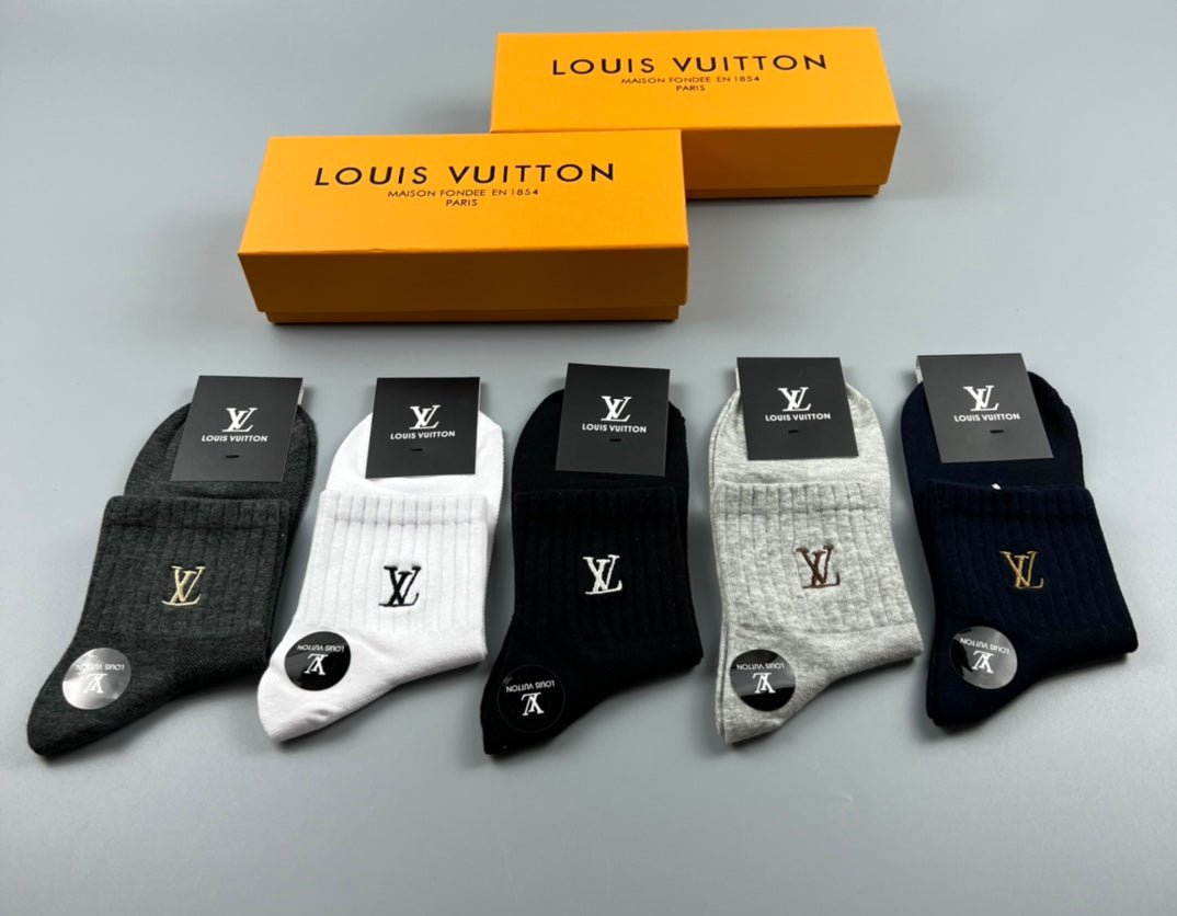 Louis Vuitton Small Initial Details Ankle Socks - 5-Pair Set