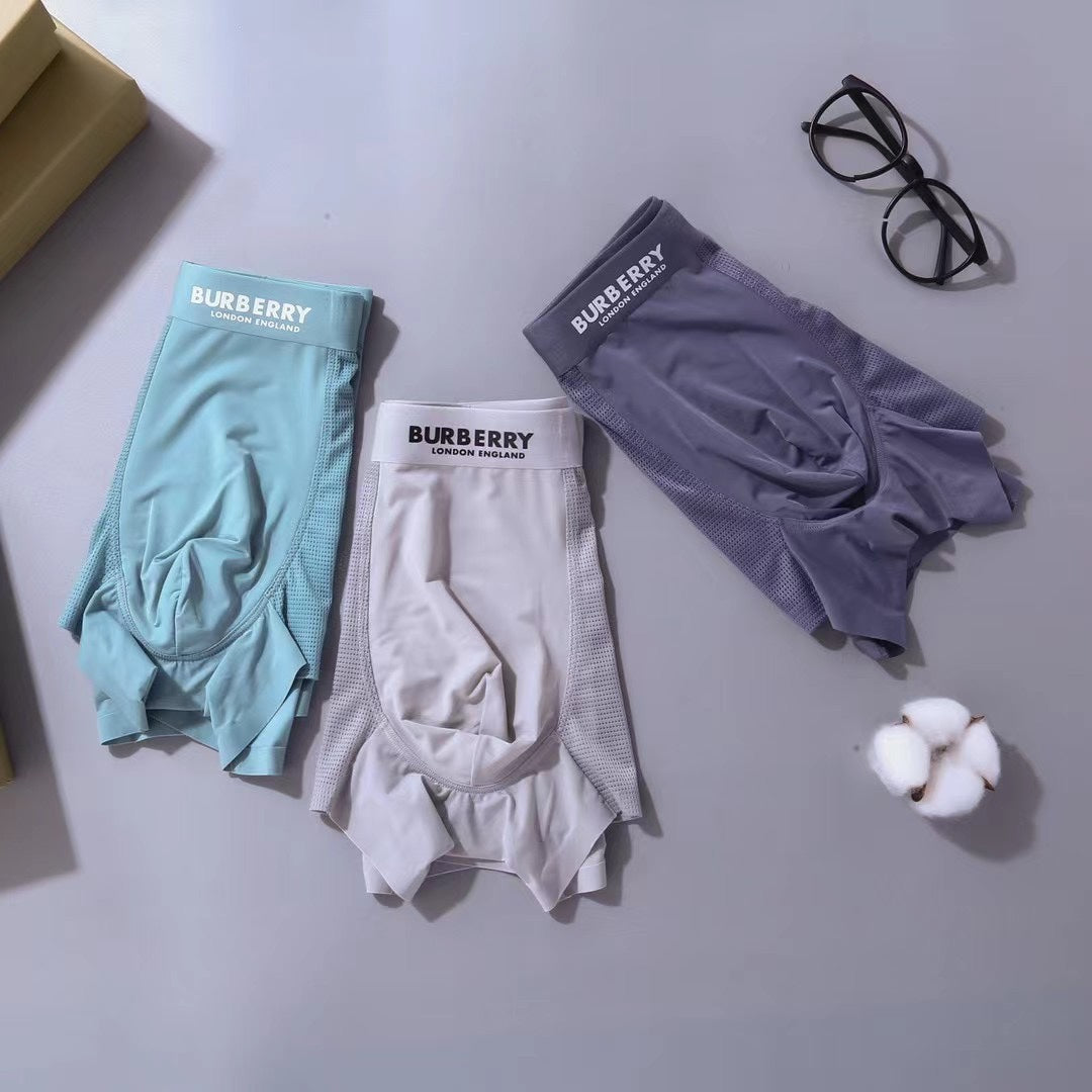 Burberry Clean Wordmark Waistbands Men's Boxer Briefs - 3-Piece Box