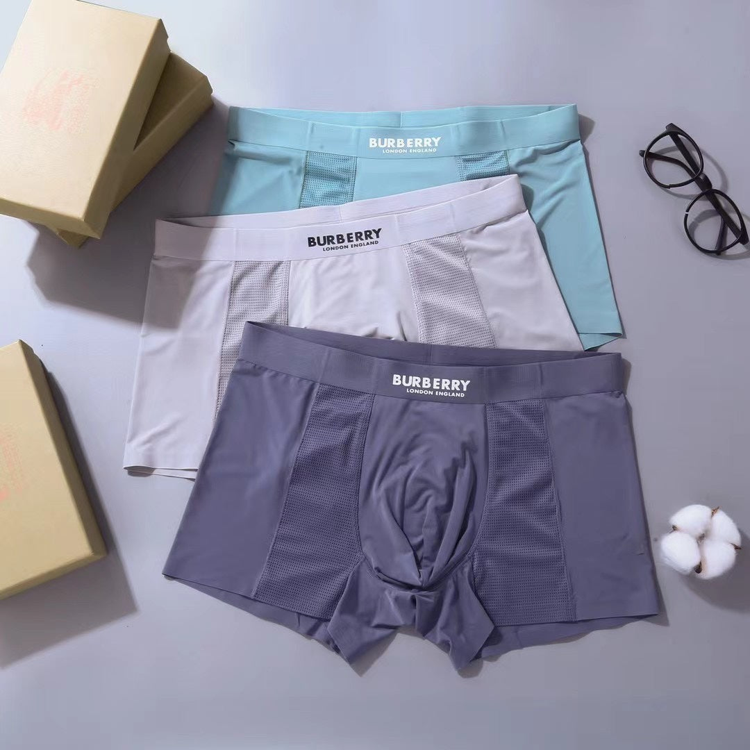 Burberry Clean Wordmark Waistbands Men's Boxer Briefs - 3-Piece Box