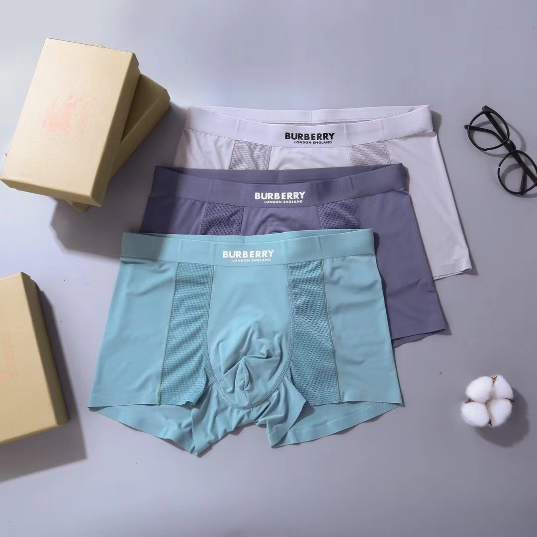 Burberry Clean Wordmark Waistbands Men's Boxer Briefs - 3-Piece Box