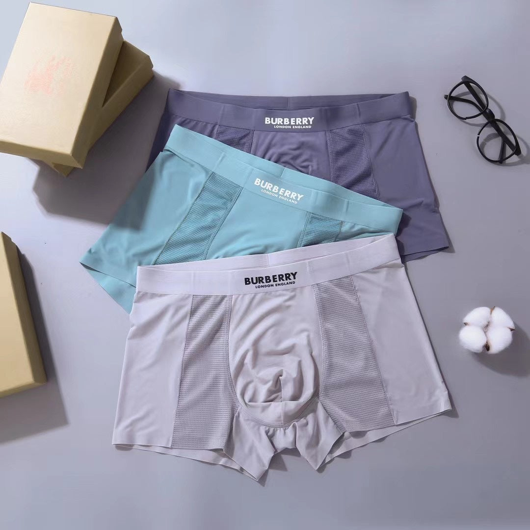 Burberry Ice-Silk Men's Boxer Briefs - 3-Piece Box