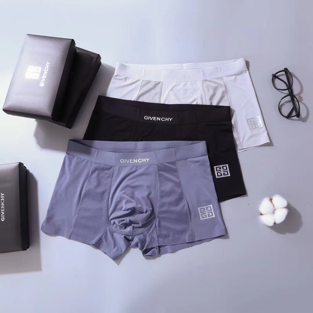 Givenchy Tonal Wordmark Details Men's Boxer Briefs - 3-Piece Box