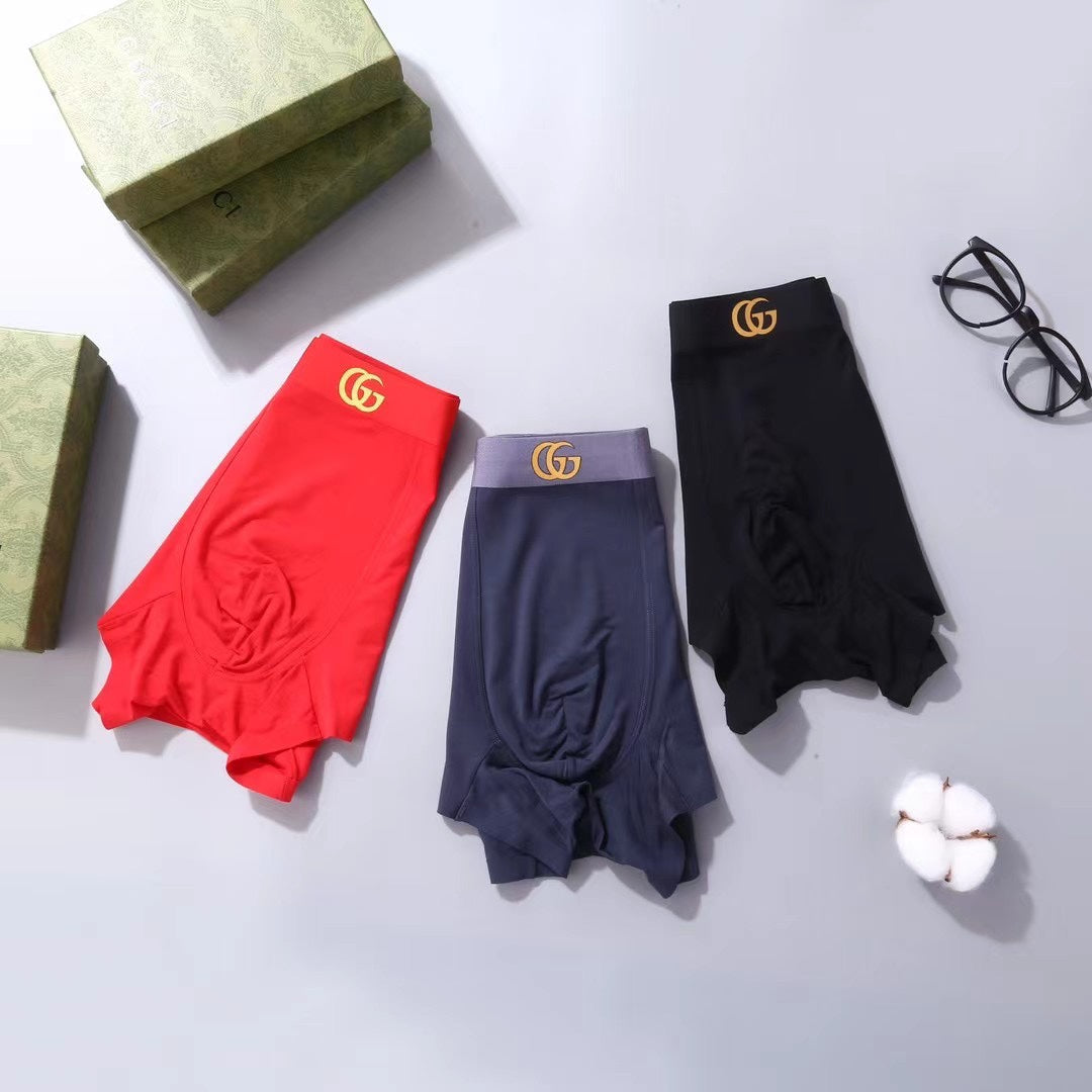 Gucci Gold-Tone Waistband Details Men's Boxer Briefs - 3-Piece Box