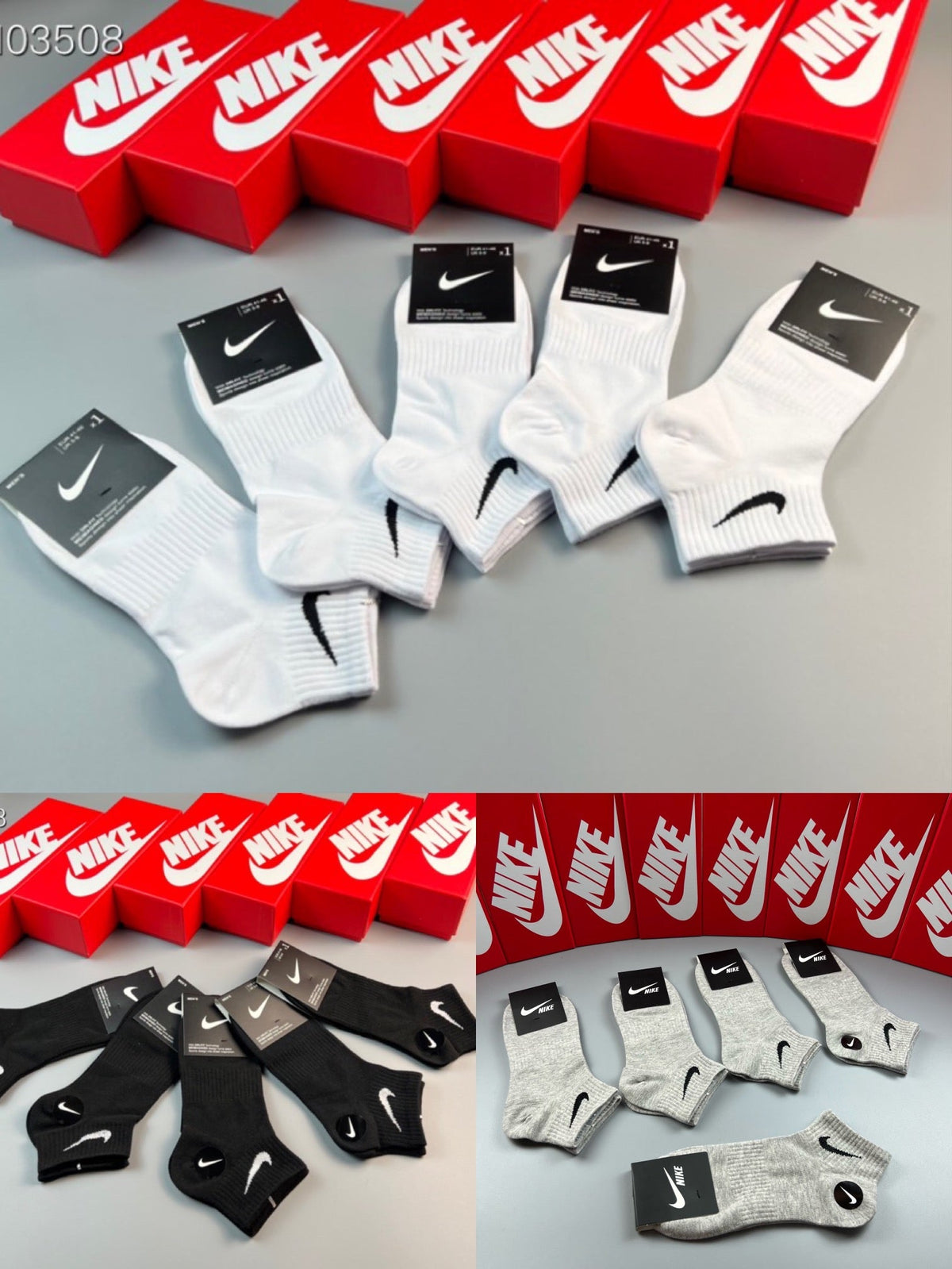 Nike Cotton Small Swoosh Details No-Show Socks - 5-Pair Set