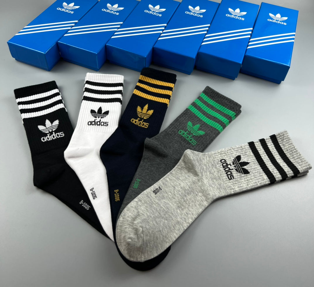 Adidas Cotton Crew Socks - 5-Pair Pack