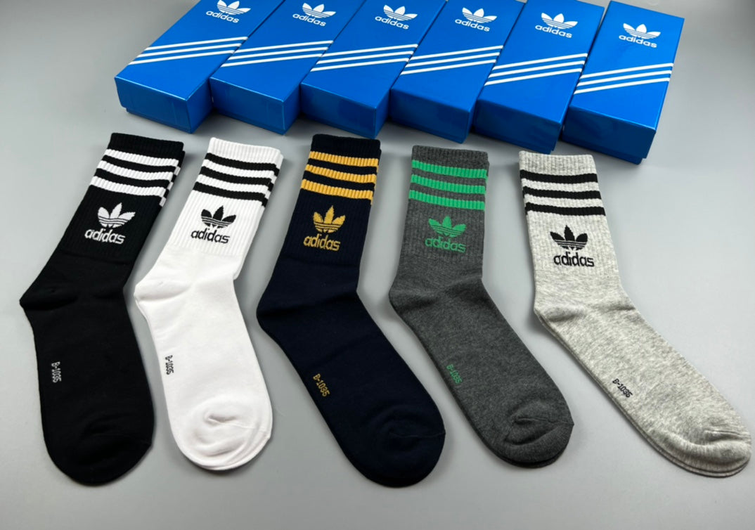 Adidas Cotton Crew Socks - 5-Pair Pack