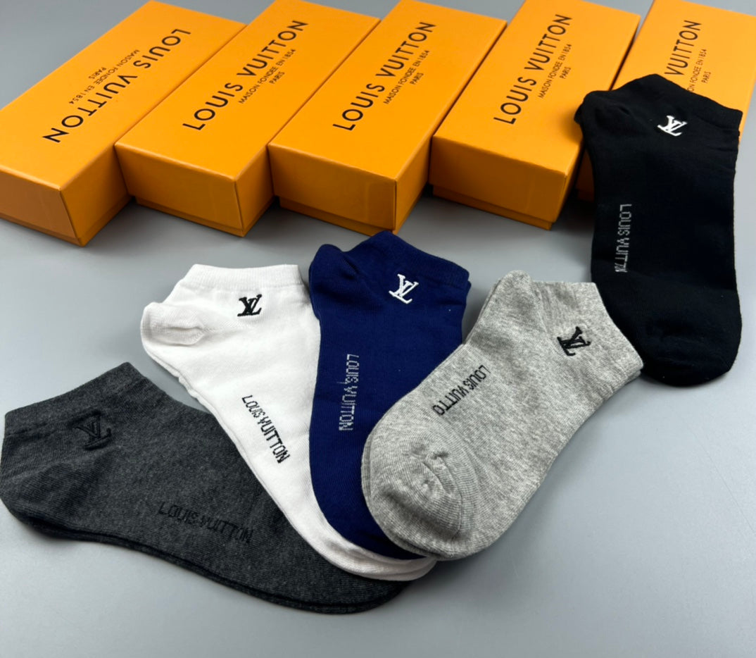 Louis Vuitton Breathable Short Socks – 5-Pair Pack