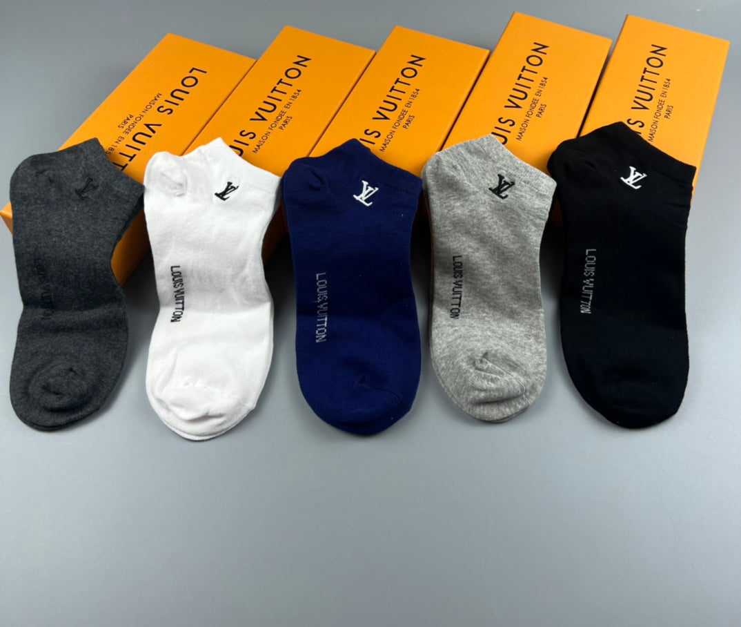 Louis Vuitton Breathable Short Socks – 5-Pair Pack