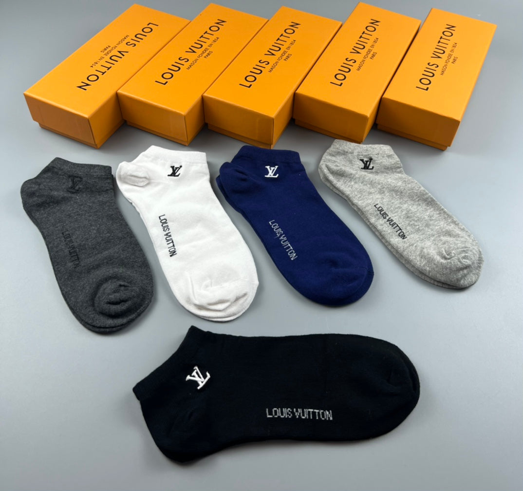 Louis Vuitton Clean Wordmarks Ankle Socks - 5-Pair Set