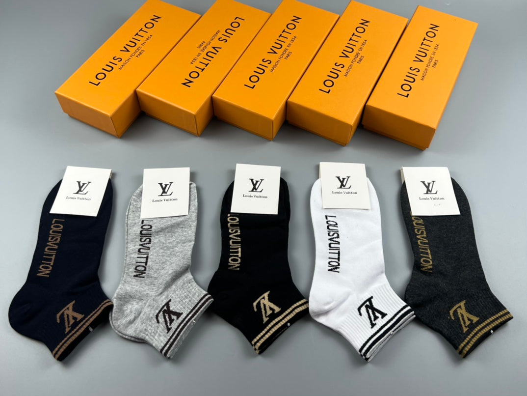 Louis Vuitton Small Initial Details Ankle Socks - 5-Pair Set