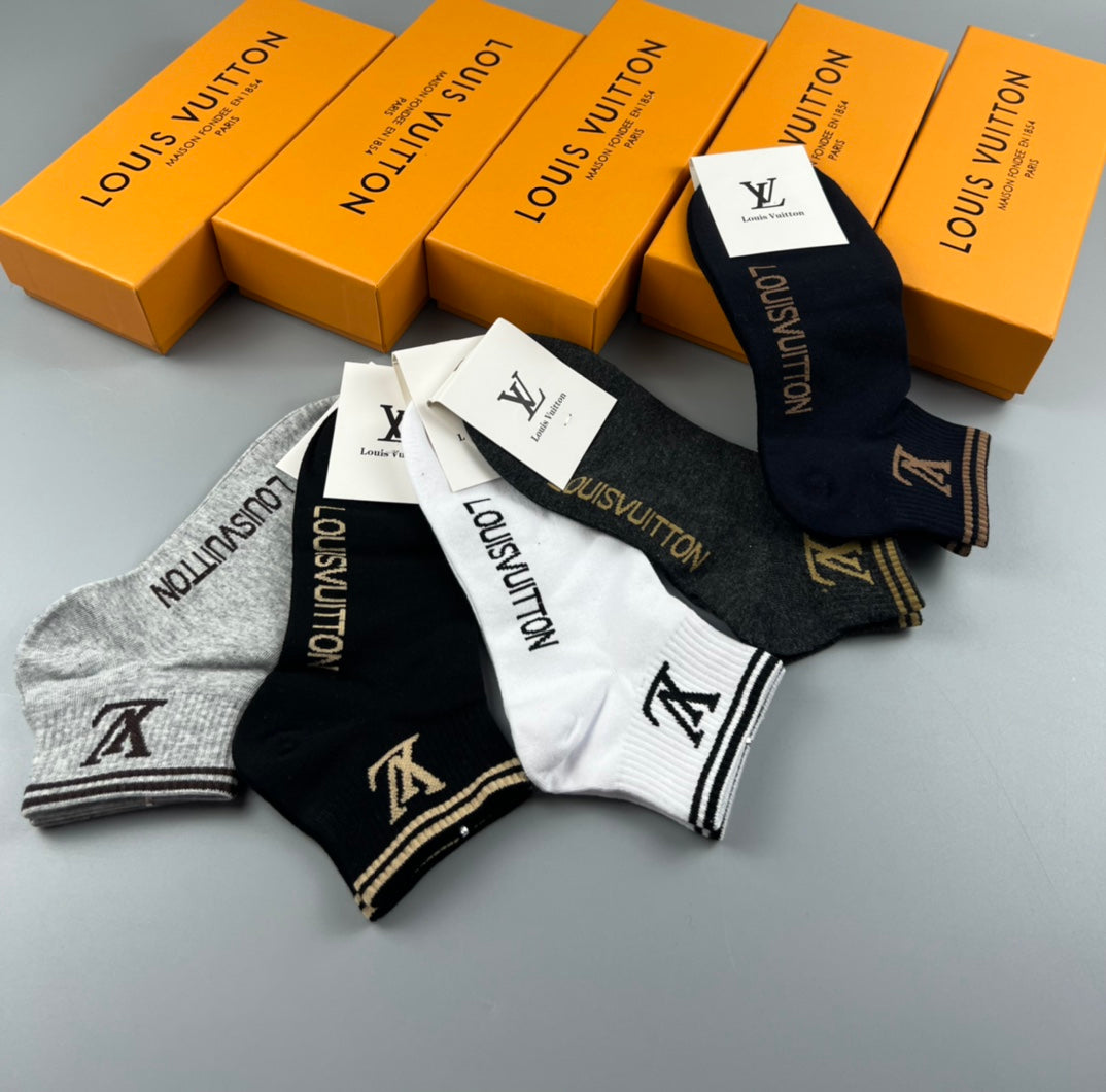 Louis Vuitton Small Initial Details Ankle Socks - 5-Pair Set