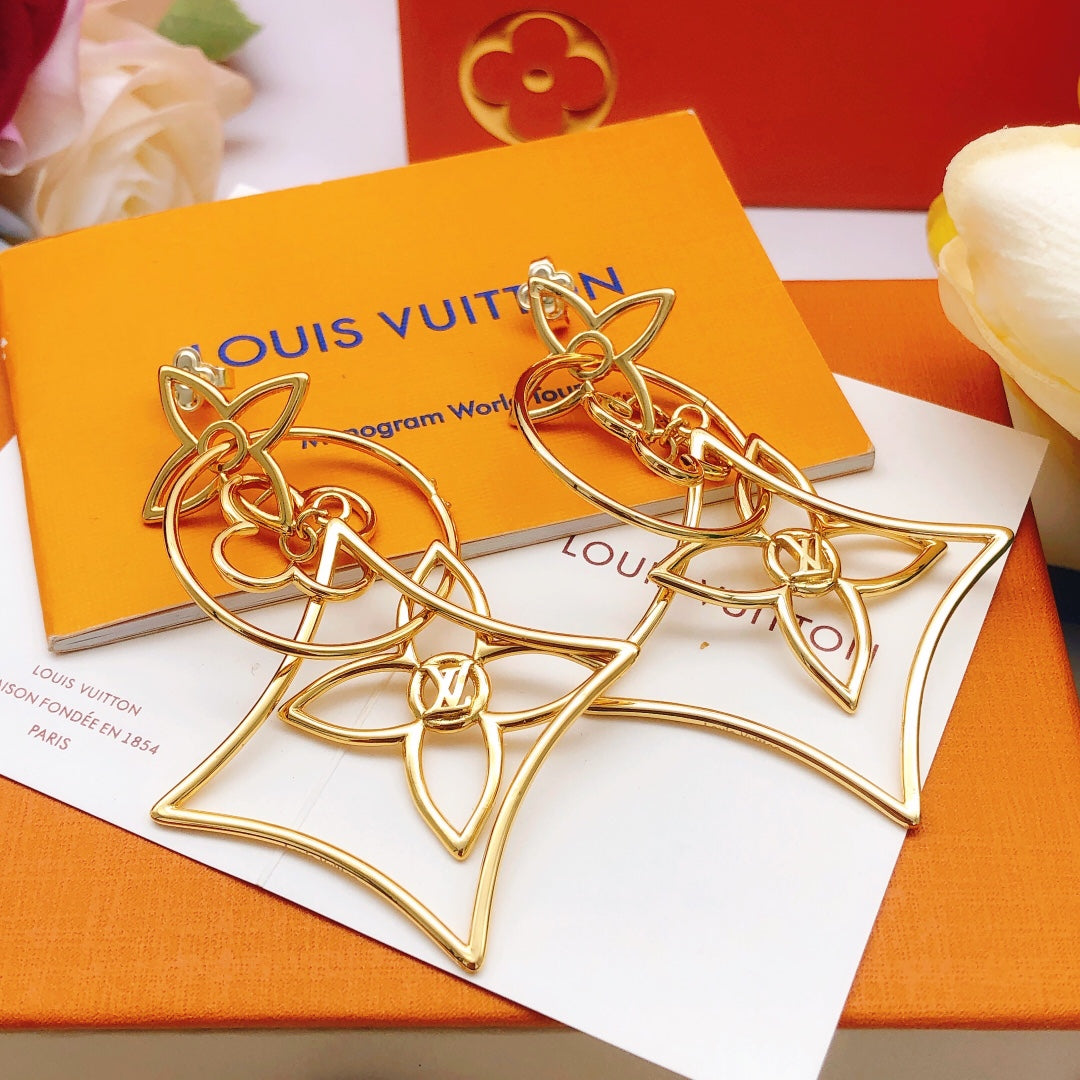 Martin Graham stud earrings in polished metal-tone – front product view