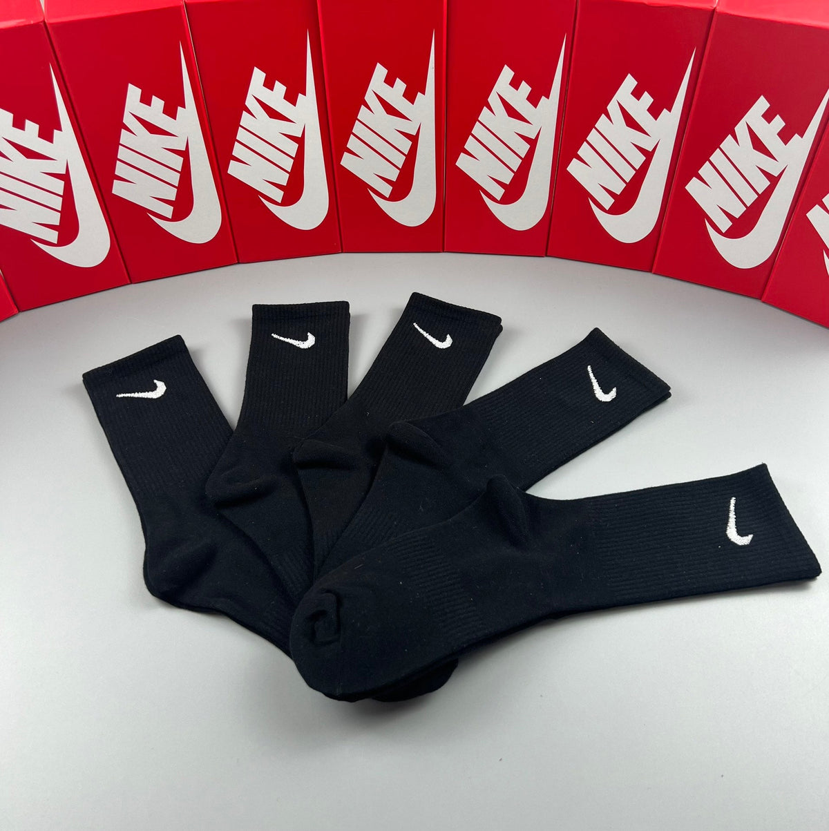Nike Contrast Sport Logos Crew Socks - 5-Pair Set