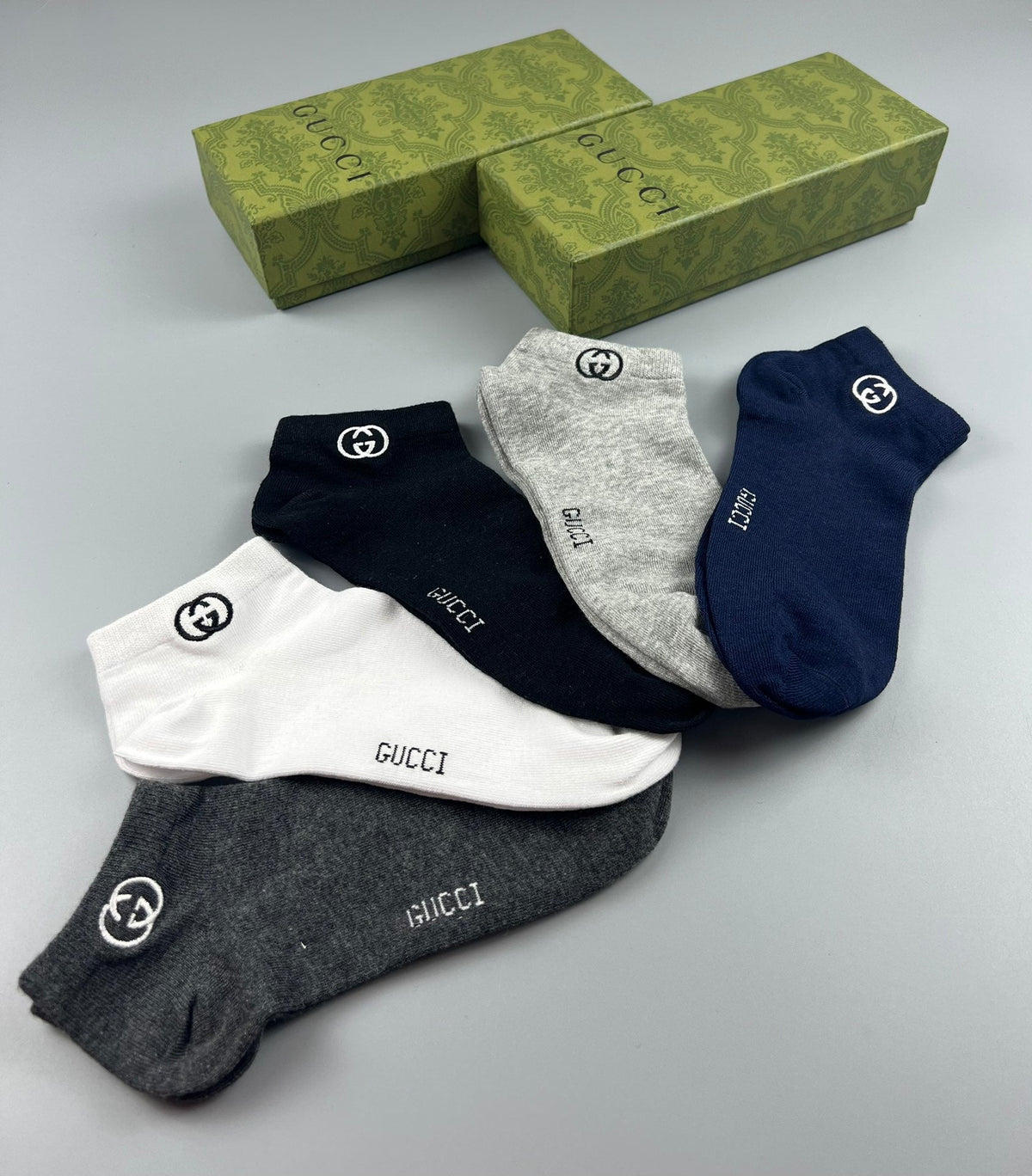Gucci Cotton Crew Socks - 5-Pair Pack