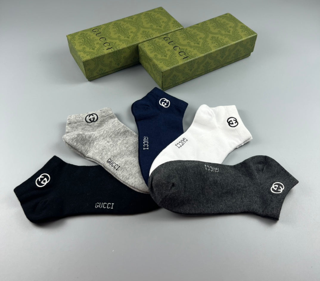 Gucci Cotton Crew Socks - 5-Pair Pack