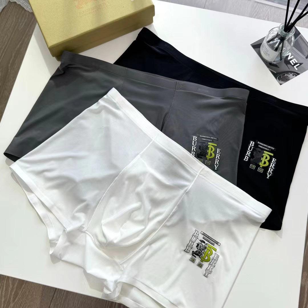Burberry Blue, Green & White Tonal Waistbands Men's Boxer Briefs - 3-Piece Box