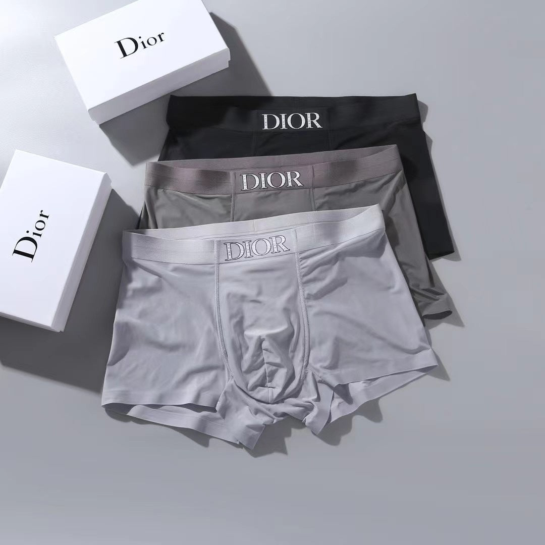 Dior Tonal Logo Waistbands Men's Boxer Briefs - 3-Piece Box