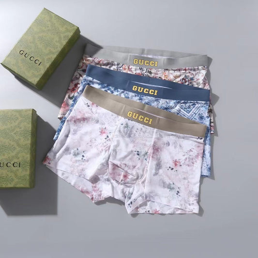 Gucci Blue And Red Graphic Prints Men's Boxer Briefs - 3-Piece Box