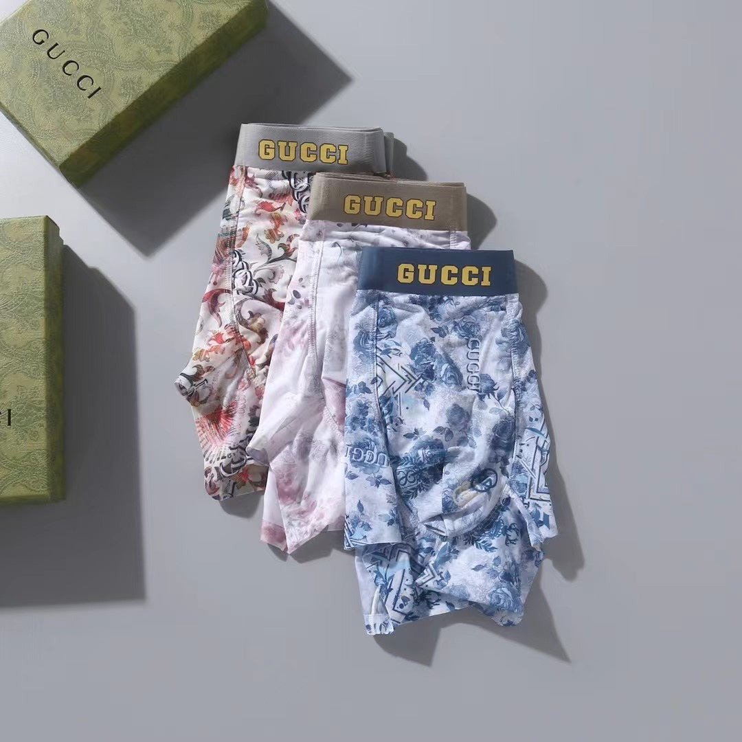 Gucci Blue And Red Graphic Prints Men's Boxer Briefs - 3-Piece Box