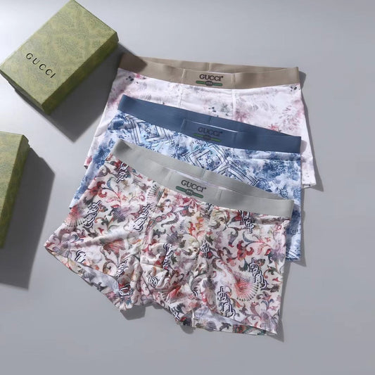 Gucci Blue And Red Graphic Prints Men's Boxer Briefs - 3-Piece Box