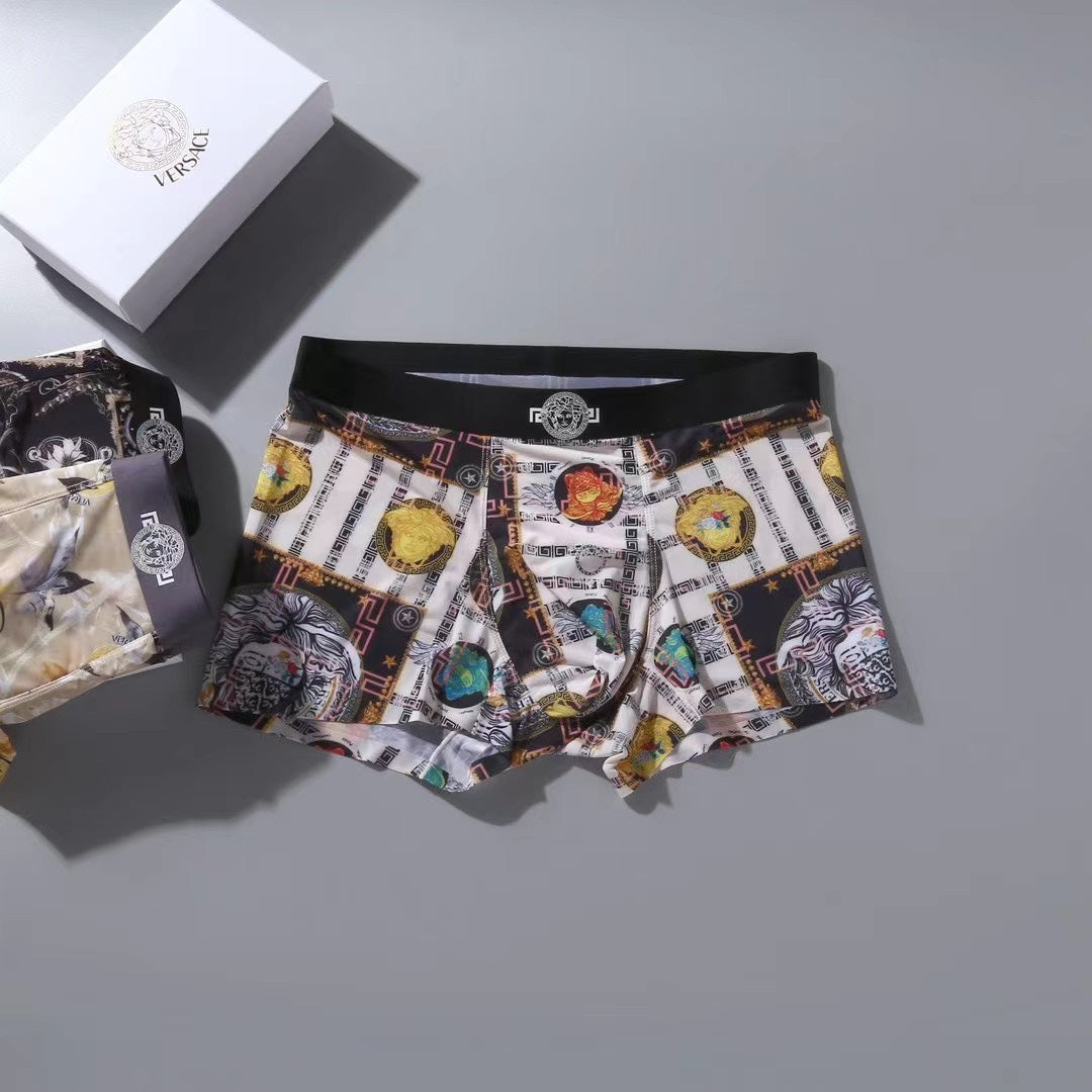 Versace Ornate Medallion Prints Men's Boxer Briefs - 3-Piece Box