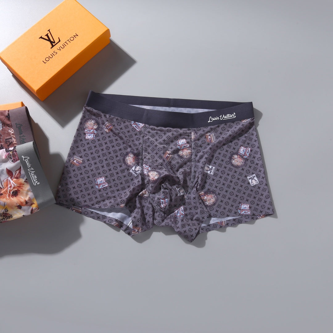Louis Vuitton Colourful Floral-Style Prints Men's Boxer Briefs - 3-Piece Box