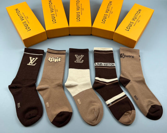 Louis Vuitton Cotton Crew Socks - 5-Pair Pack