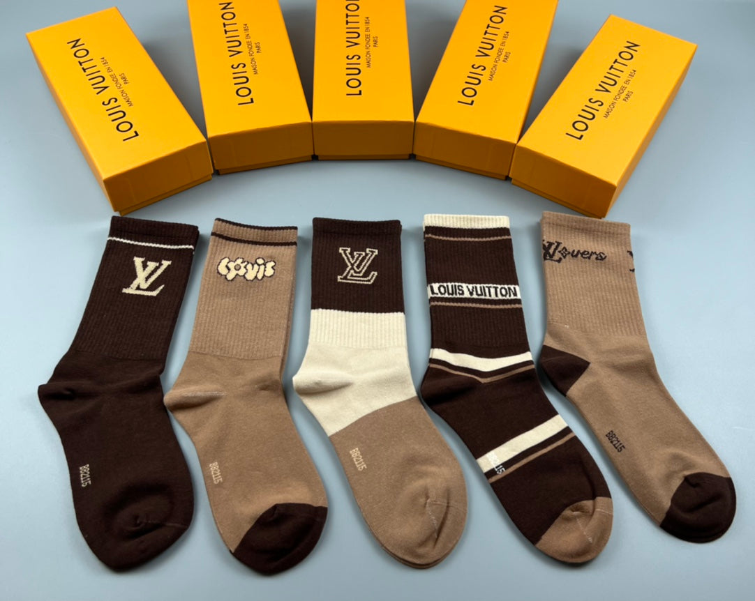 Louis Vuitton Cotton Crew Socks - 5-Pair Pack