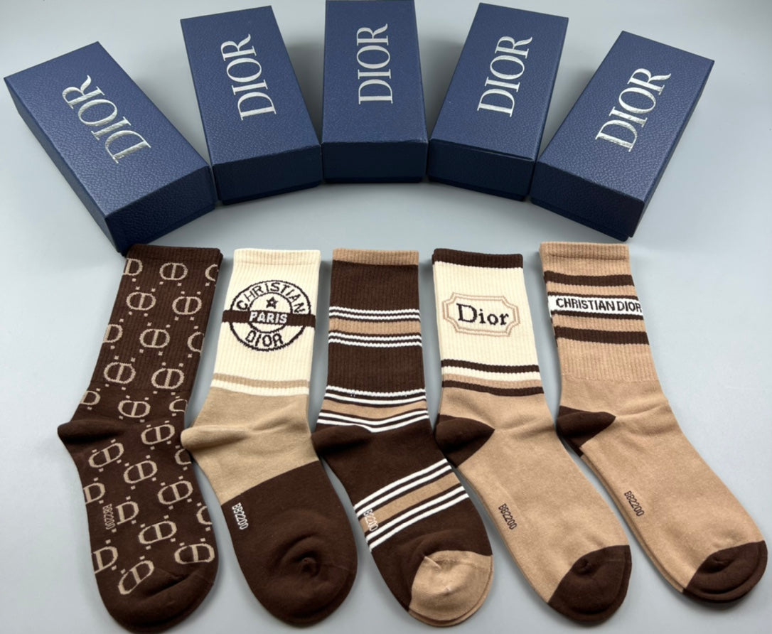 Dior Cotton Crew Socks - 5-Pair Pack