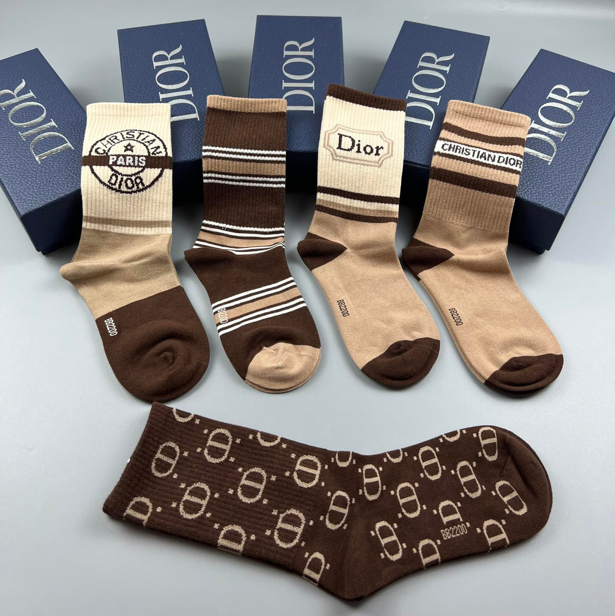 Dior Cotton Crew Socks - 5-Pair Pack